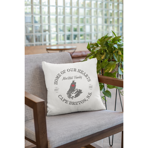 Personalized - Home of our Hearts Pillow