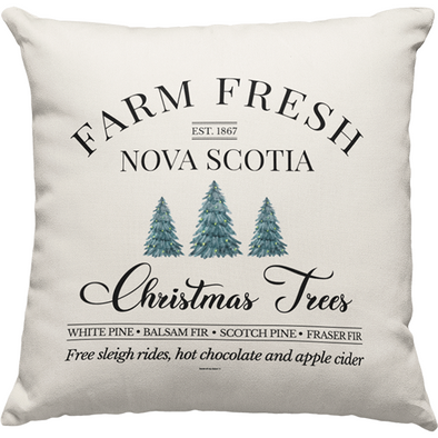Farm Fresh Nova Scotia Christmas Pillow
